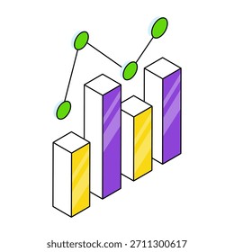 An icon design of polyline chart 