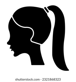 Un diseño de icono de cola de ponytail 