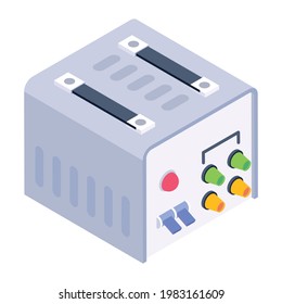An icon design of power supply unit, editable vector 