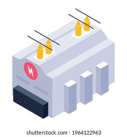 An icon design of power transformer, editable vector 