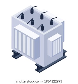 An Icon Design Of Power Transformer, Editable Vector 