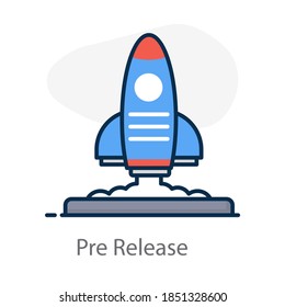 An icon design of pre release in flat vector 