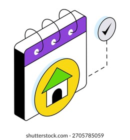 Um design de ícone da agenda de propriedades
