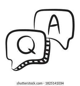 Ein Icon für die Frageantwort im Doodle-Stil 