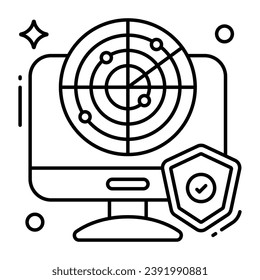 An icon design of radar isolated on white background 