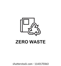 Icon design for recycle or ecology logo with text "Zero Waste"