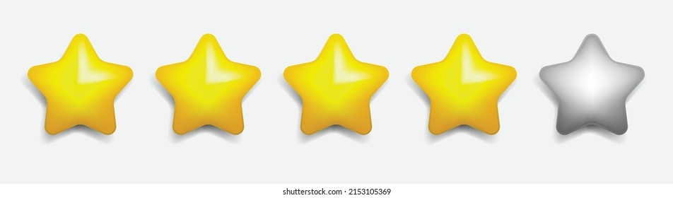 Diseño de iconos relacionados con la clasificación, concepto de clasificación de cinco estrellas