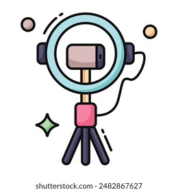 An icon design of ring light