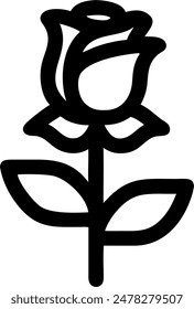 Diseño de icono de una rosa