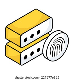 Un diseño de icono del bloqueo de huellas digitales del servidor