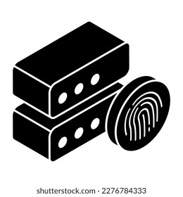 Un diseño de icono del bloqueo de huellas digitales del servidor