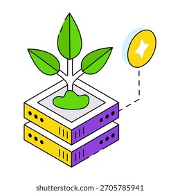 Un diseño de icono de la planta de servidores 