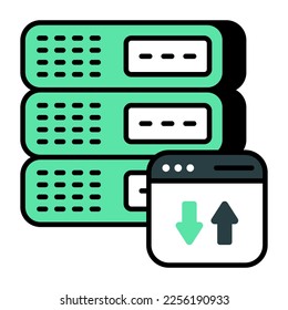 Un diseño de icono de transferencia de servidor 