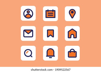 Conjunto de diseño de iconos para su web o aplicación