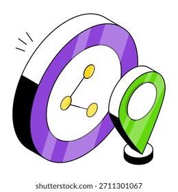 Un diseño de icono de ubicación compartida 

