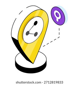 Un diseño de icono de ubicación compartida 

