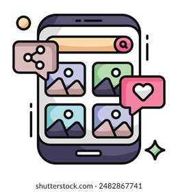 Un diseño de icono de compartir imagen móvil