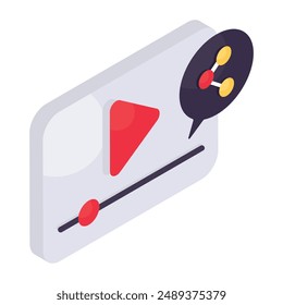 An icon design of share video available for download