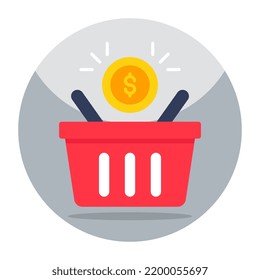 Un diseño de icono de la canasta de compras 