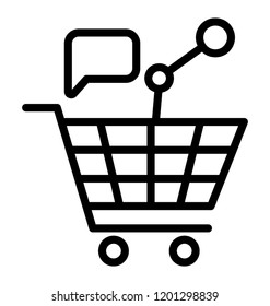 Icon design of shopping cart showing online shopping, ecommerce