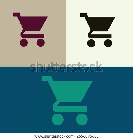 Icon design of  shopping carts representing e-commerce, buying, or retail for Webpages, apps, websites, graphics design, office app