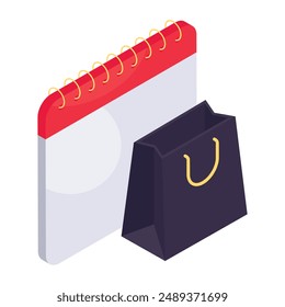 Un diseño de icono de la agenda de compras