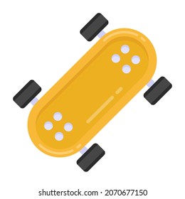 An icon design of skateboard, vector of outdoor sports in modern flat style 