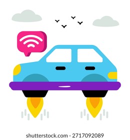 Um design de ícone de carro inteligente isolado no fundo branco 
