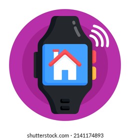 An icon design of smart home watch 

