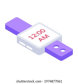 An icon design of smartwatch in editable isometric style, healthcare watch