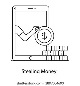
An icon design of stealing money, editable vector 