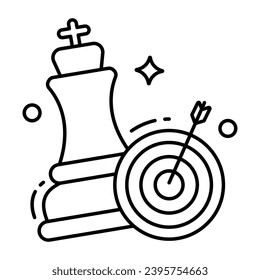 Un diseño de icono del objetivo estratégico 