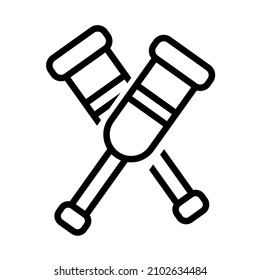 icon design or symbol in the form of a broken leg stick