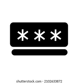 icon design or symbol in the form of a number or letter password