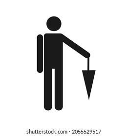 icon design or symbol of a man carrying an umbrella