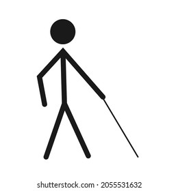 diseño de icono o símbolo de una persona que utiliza un bastón