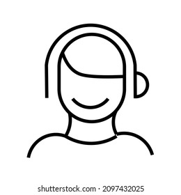 diseño de icono o forma de símbolo de una persona que utiliza un auricular