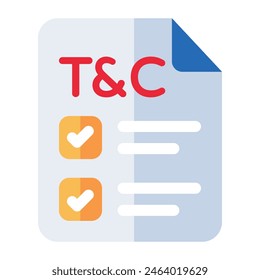 An icon design of terms and conditions