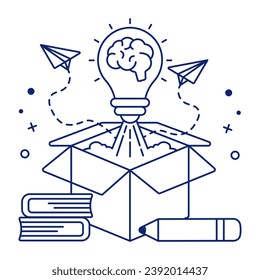 An icon design of think outside the box

