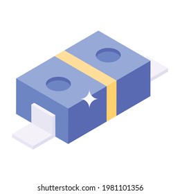 Un diseño de icono del adaptador de perno de espiga, vector isométrico 