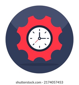 Un diseño de icono de la gestión del tiempo, reloj dentro de la marcha