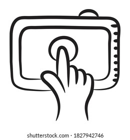 An icon design of touch screen, editable vector of display screen 