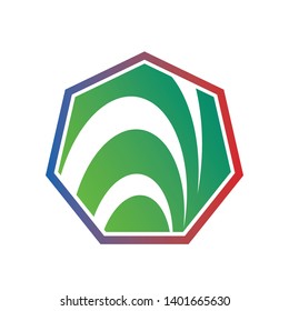 icon design with a unique green shape