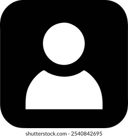 Design de ícone, símbolo de perfil do usuário, silhueta em preto e branco, notificação circular vermelha, gráfico minimalista, elemento de interface de aplicativo, avatar de contato, quadro quadrado, linhas limpas, contraste em negrito, sha simples