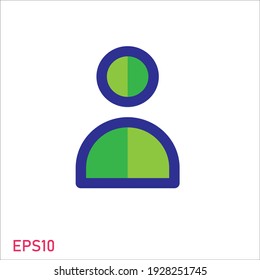 Icon design vector for user green, good for flat line icon
