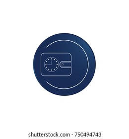 Icon design wallet and clock. Mobile App. Sign. Logo design. Web icon. Vector illustration