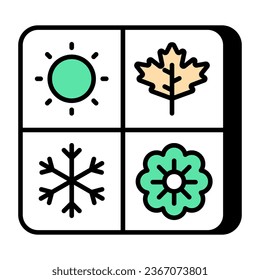 Un diseño de icono del calendario meteorológico 