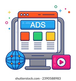       Un diseño de iconos de los anuncios web

