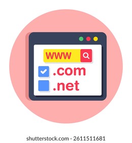 An icon design of web domains