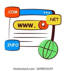 Ein Symboldesign von Web-Domains